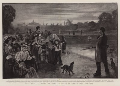 All Out! All Out! An Evening Scene in Kensington Gardens by Lance Calkin